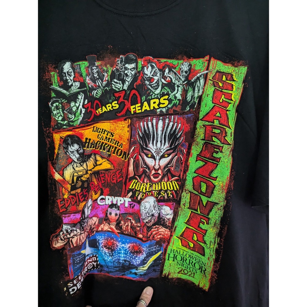 Universal Studios Halloween Horror nights‎ 2021 scare zones 30 years 2XL t-shirt